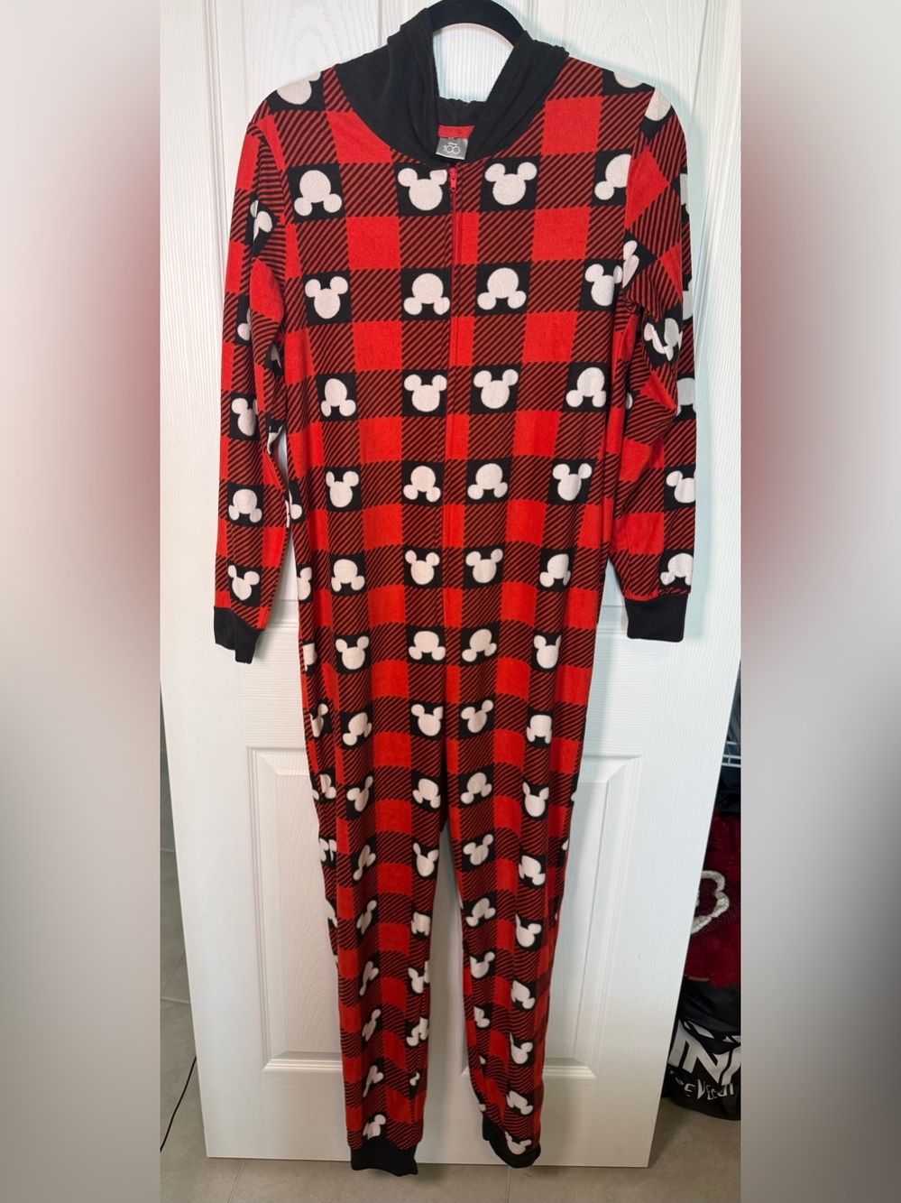 Mickey Mouse Hooded Fleece
1-Piece Pajamas Adult M
Disney Plaid Costume Cozy - Picture 3 of 8